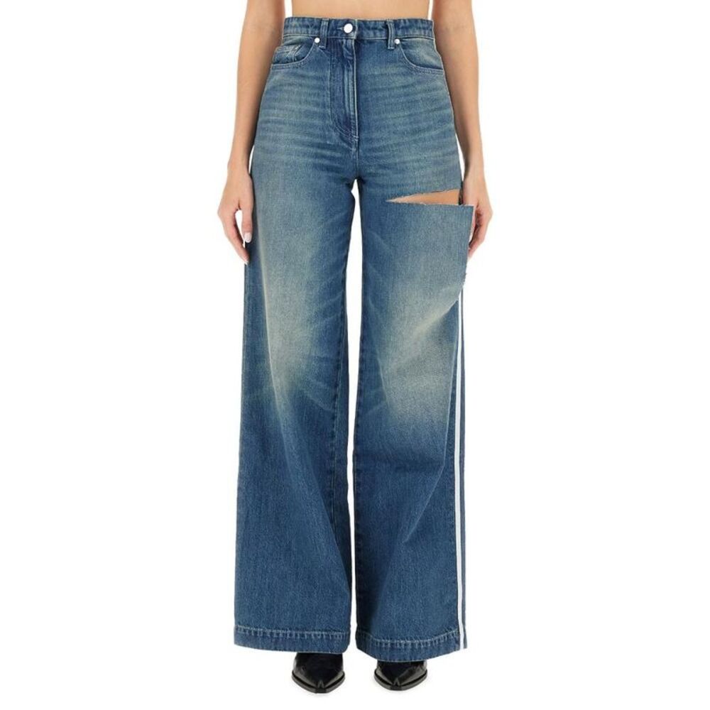 PETER DO Wide-Leg Denim Jeans with Cutout Detail Women BLUE Pants